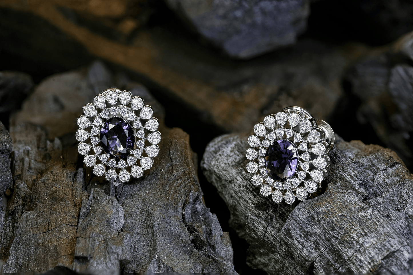 Janice Rhodium Studs