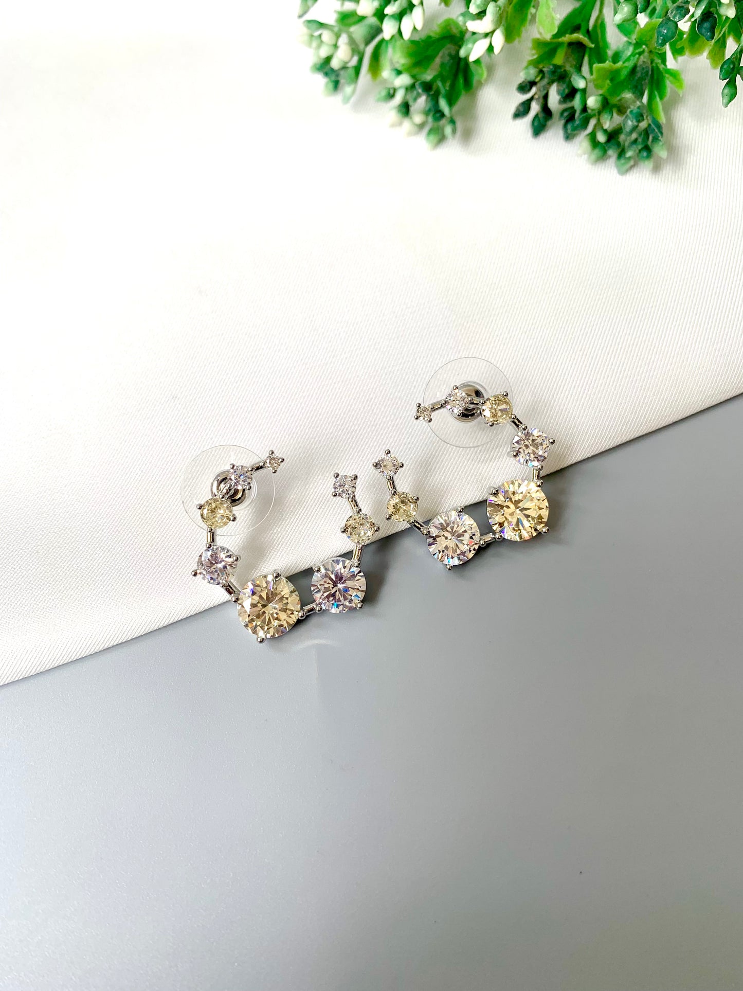 Matching pair of Velena Citrine earrings from Zamal Jewels
