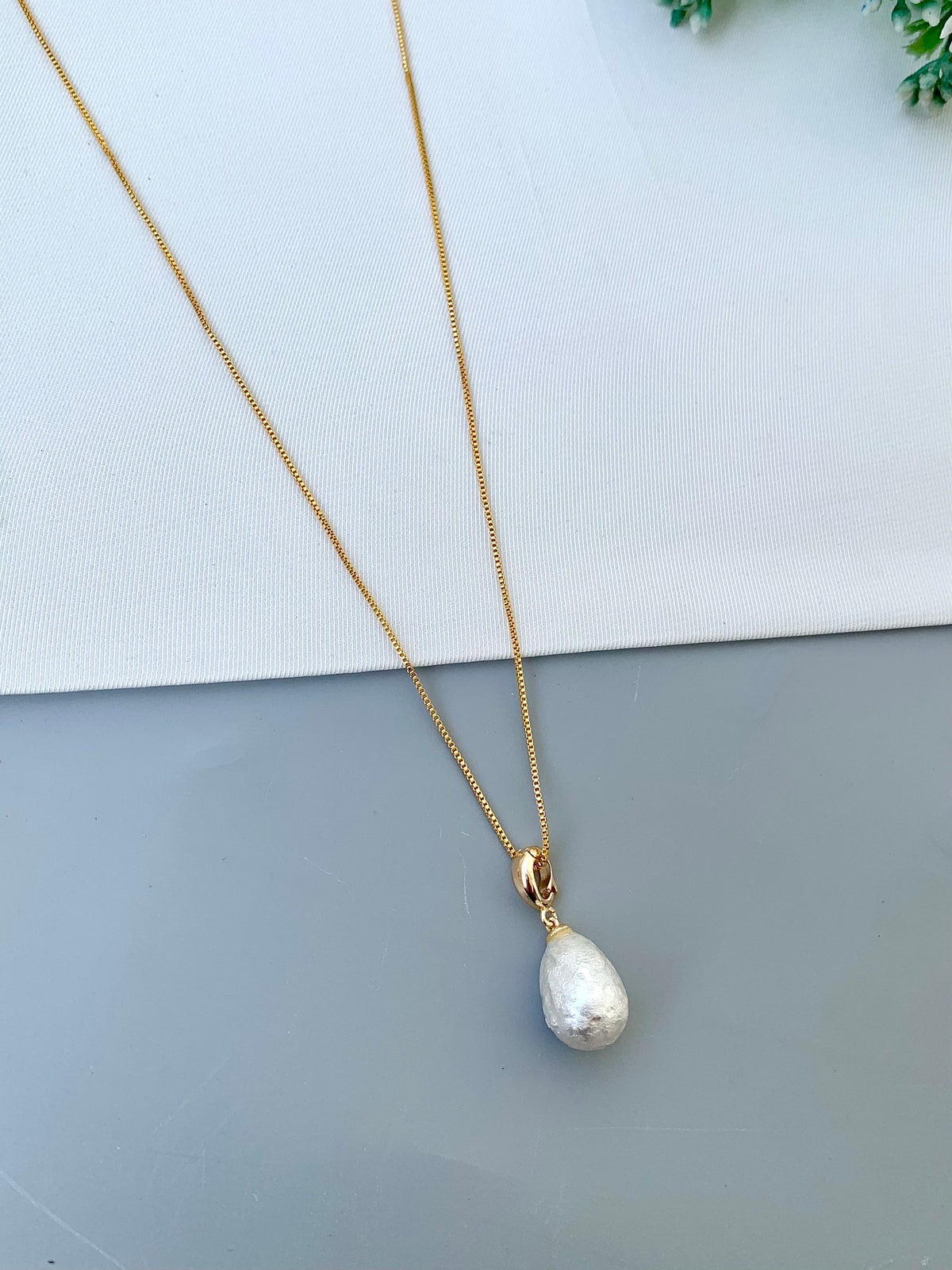 Disha handcrafted 22kt Gold plated chain with semi-precious Pearls