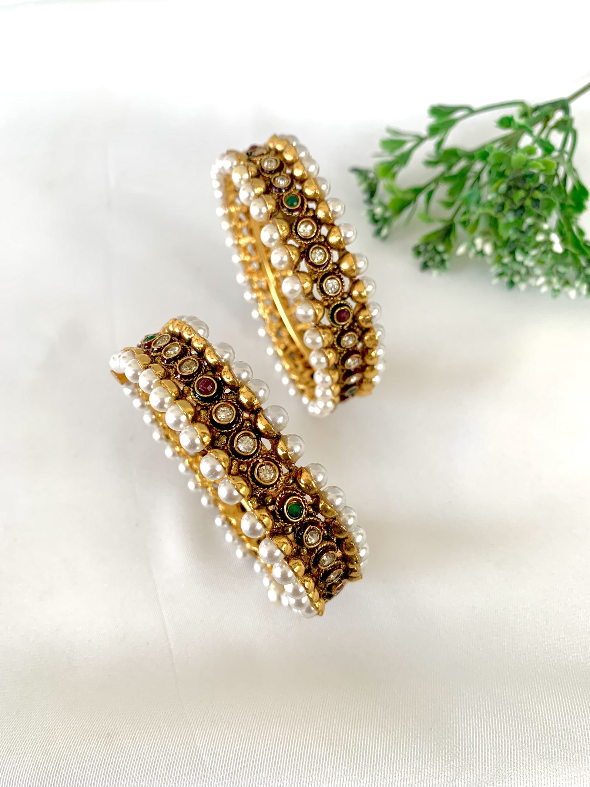 Royal polki and pearl bangles for weddings and festive wear