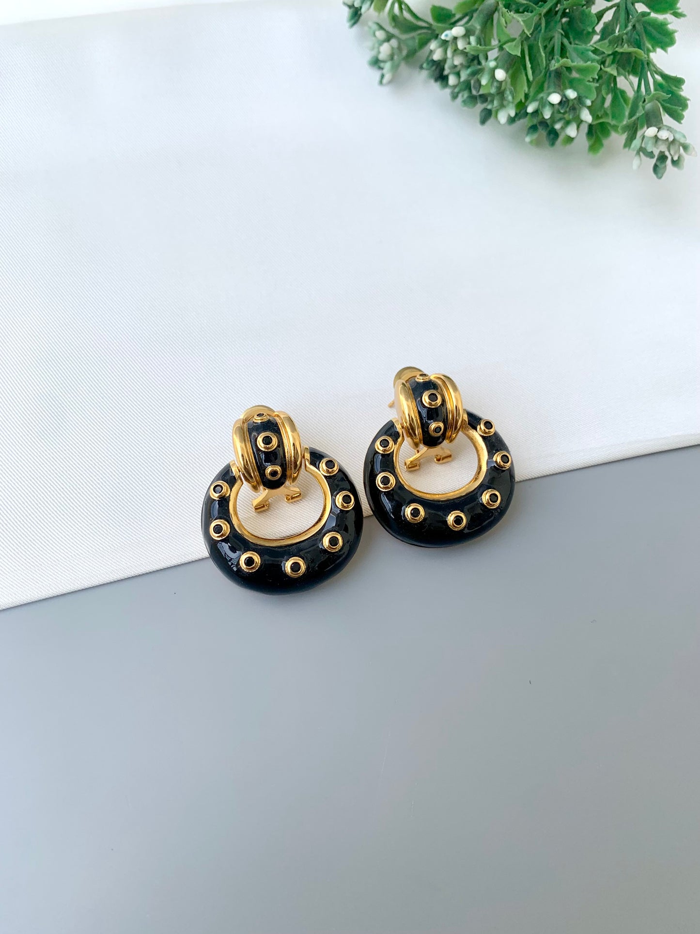Naba gold plated earrings with intricate hand painted meena work